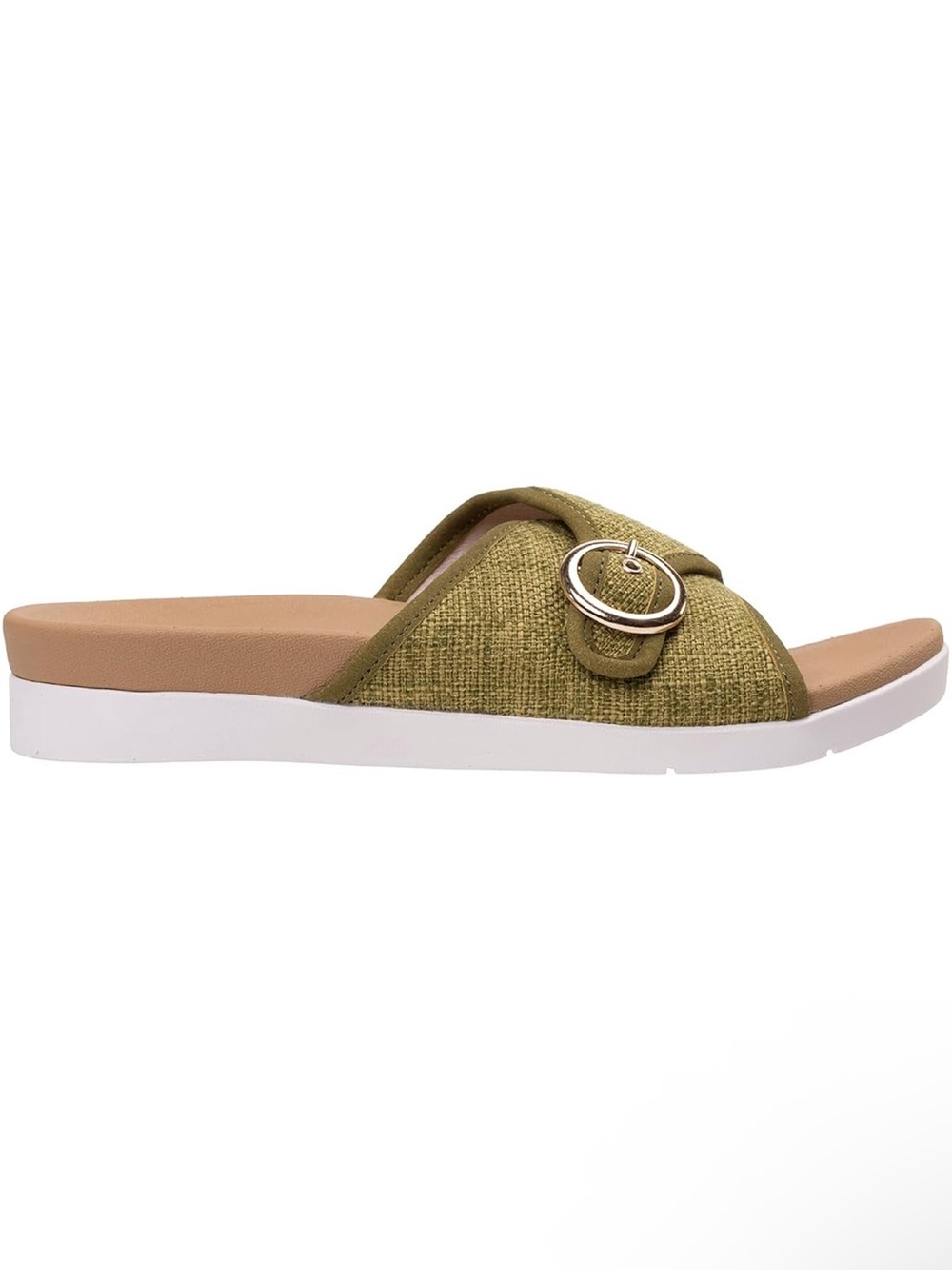 Revitalign Olive Green Slide Sandal with Buckle Accent - Women's Casual Slip-On - Picture 6 of 8